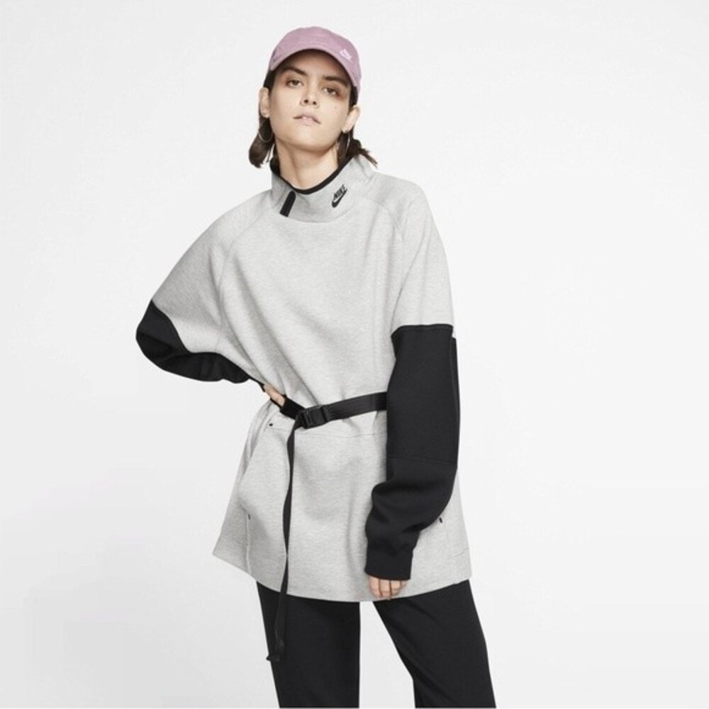 Nike Tech Fleece Mock Turtleneck Sweater Dress Kimono Utility Belt Size Small